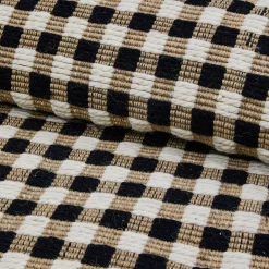 Natural, Black & White Checked 2' x 3' Rug