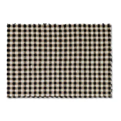 Natural, Black & White Checked 3' x 5' Rug