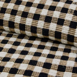 Natural, Black & White Checked 3' x 5' Rug