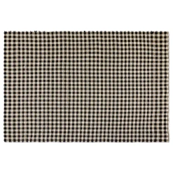 Natural, Black & White Checked 6' x 9' Rug