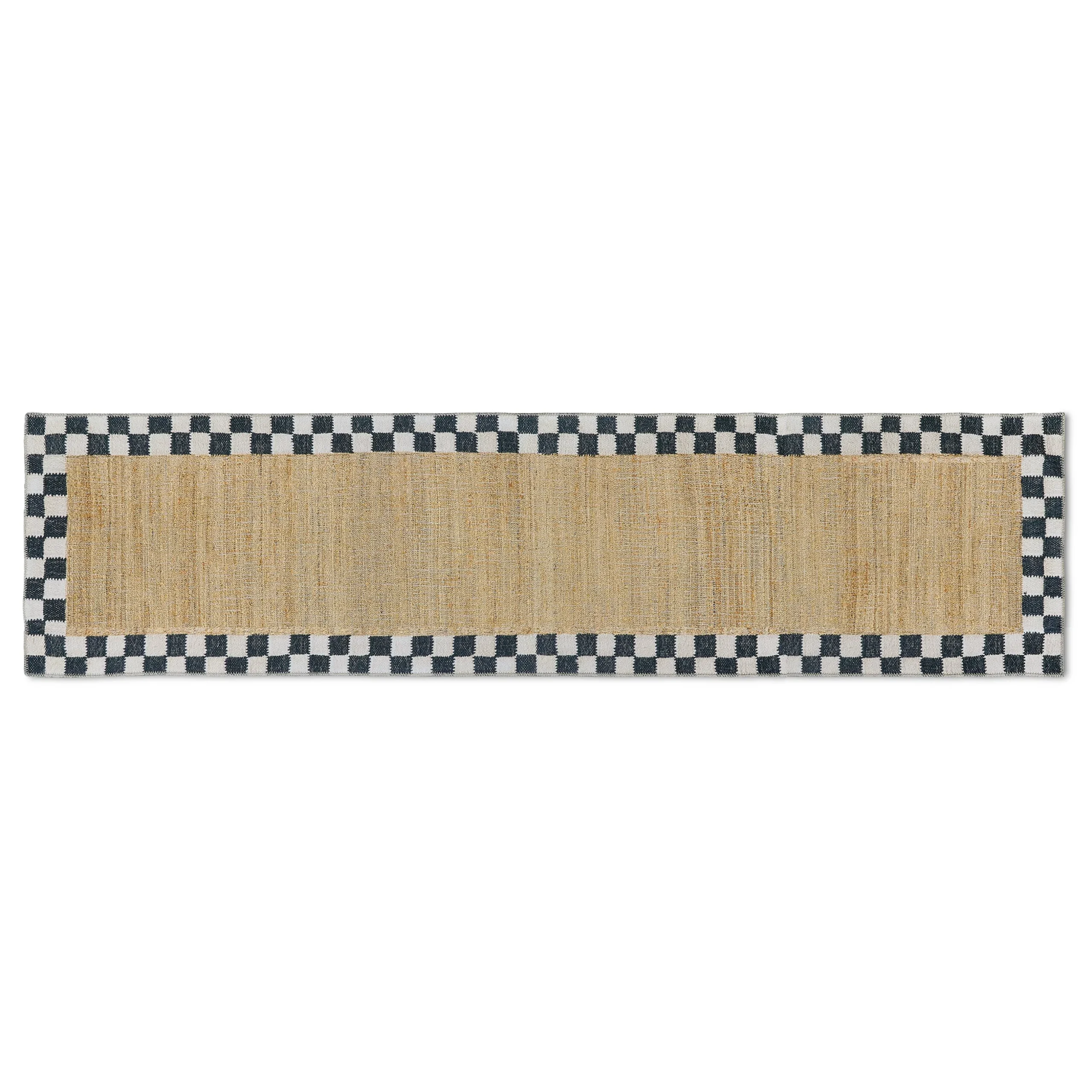 Naturals Check 2'6" x 10' Washable Runner