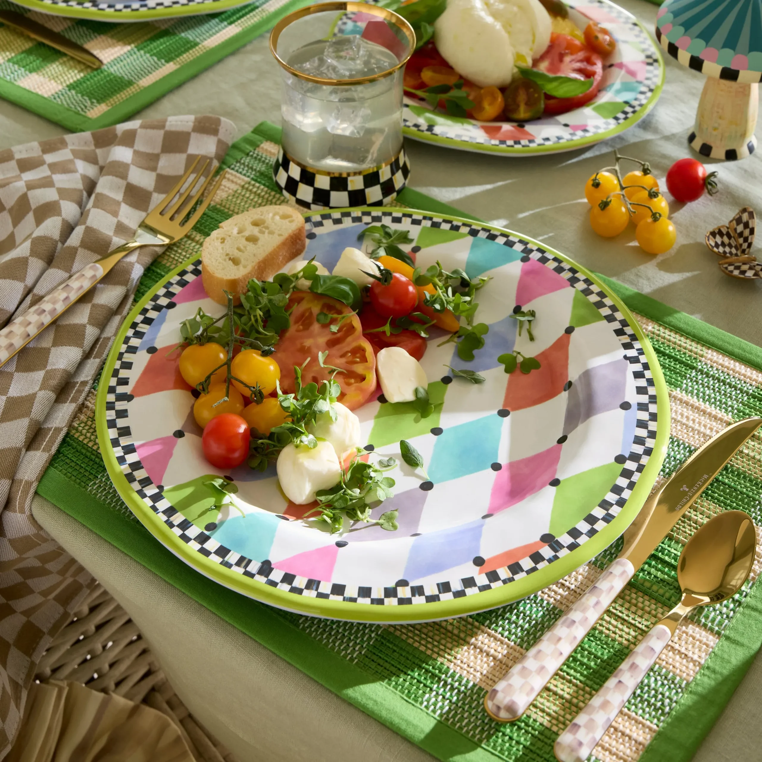 Palm Springs Melamine Dinner Plates, Set of 4