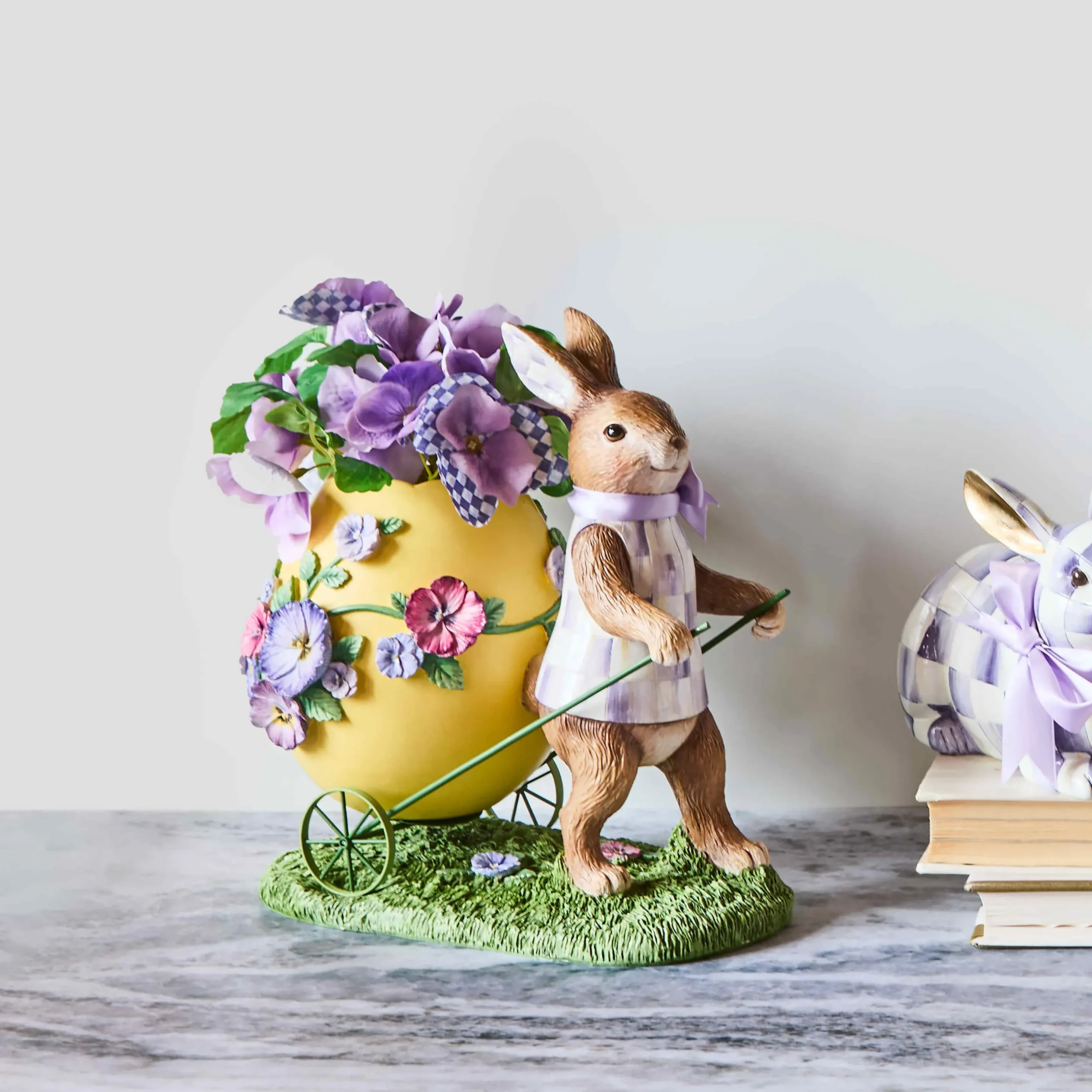 Pansy Party Bunny and Cart Centerpiece
