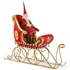 Patience Brewster Dash Away Sitting Santa & Sleigh Figure Set