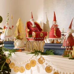 Patience Brewster Dash Away Sitting Santa & Sleigh Figure Set