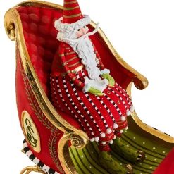 Patience Brewster Dash Away Sitting Santa & Sleigh Figure Set