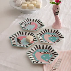 Patience Brewster Flamingo Dessert Plates, Set of 4
