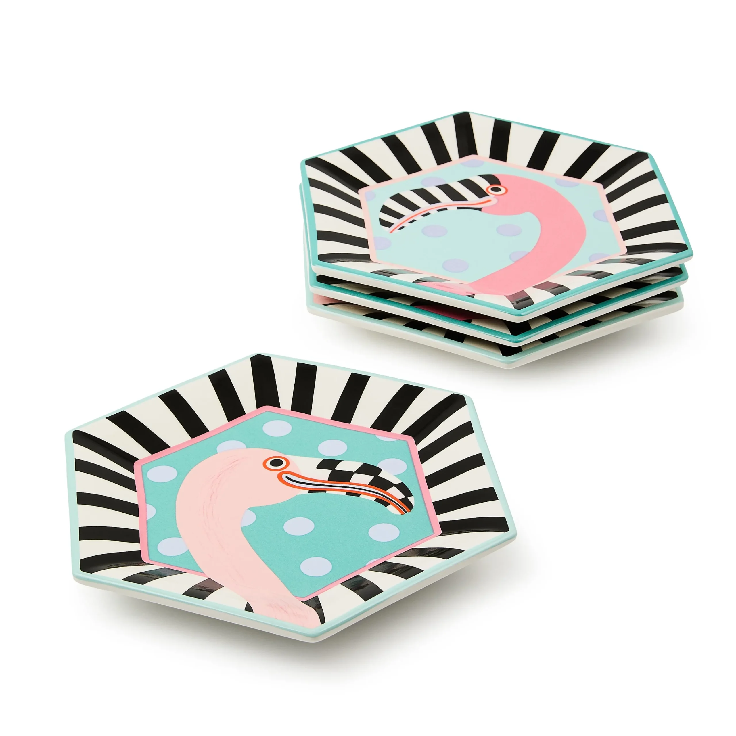 Patience Brewster Flamingo Dessert Plates, Set of 4