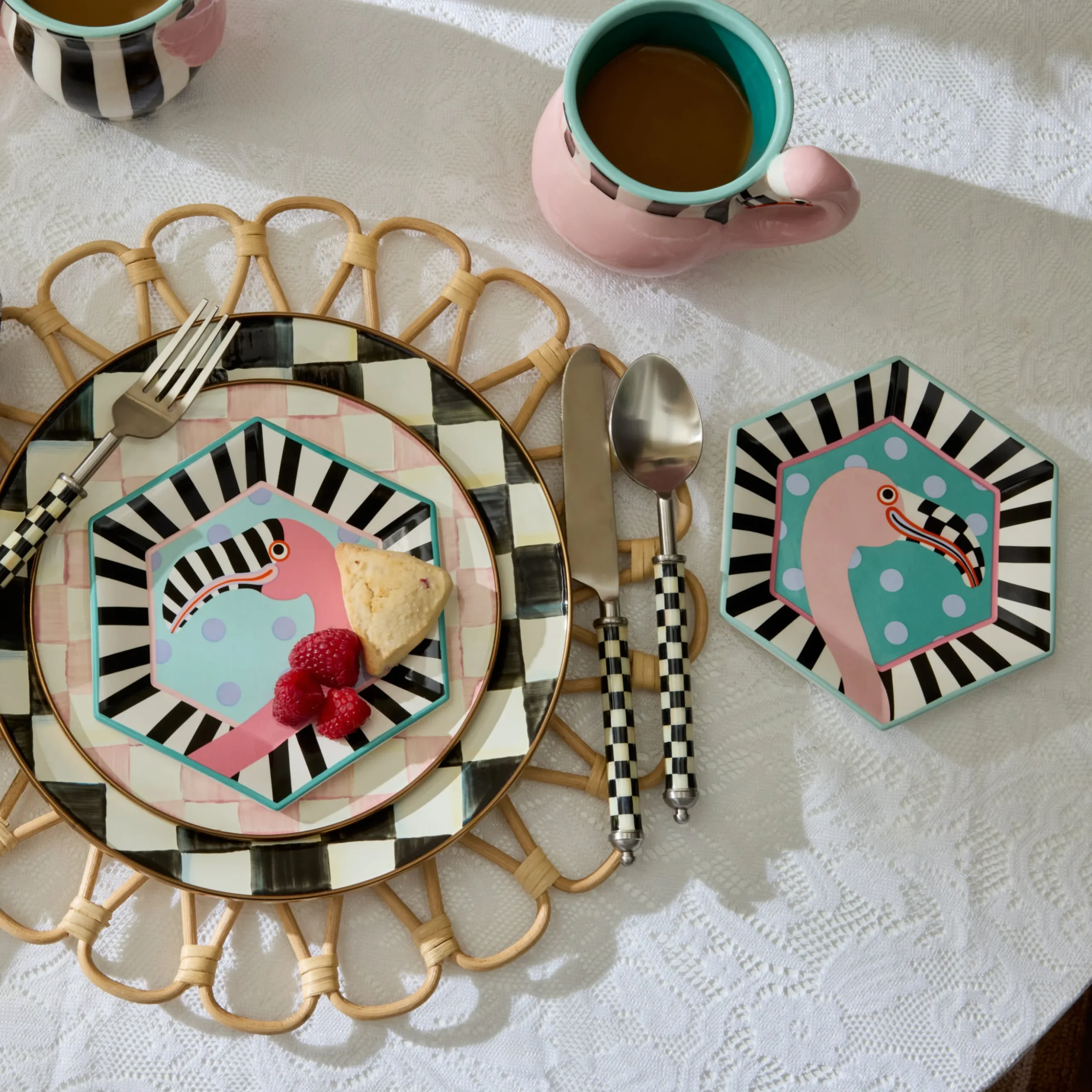 Patience Brewster Flamingo Dessert Plates, Set of 4