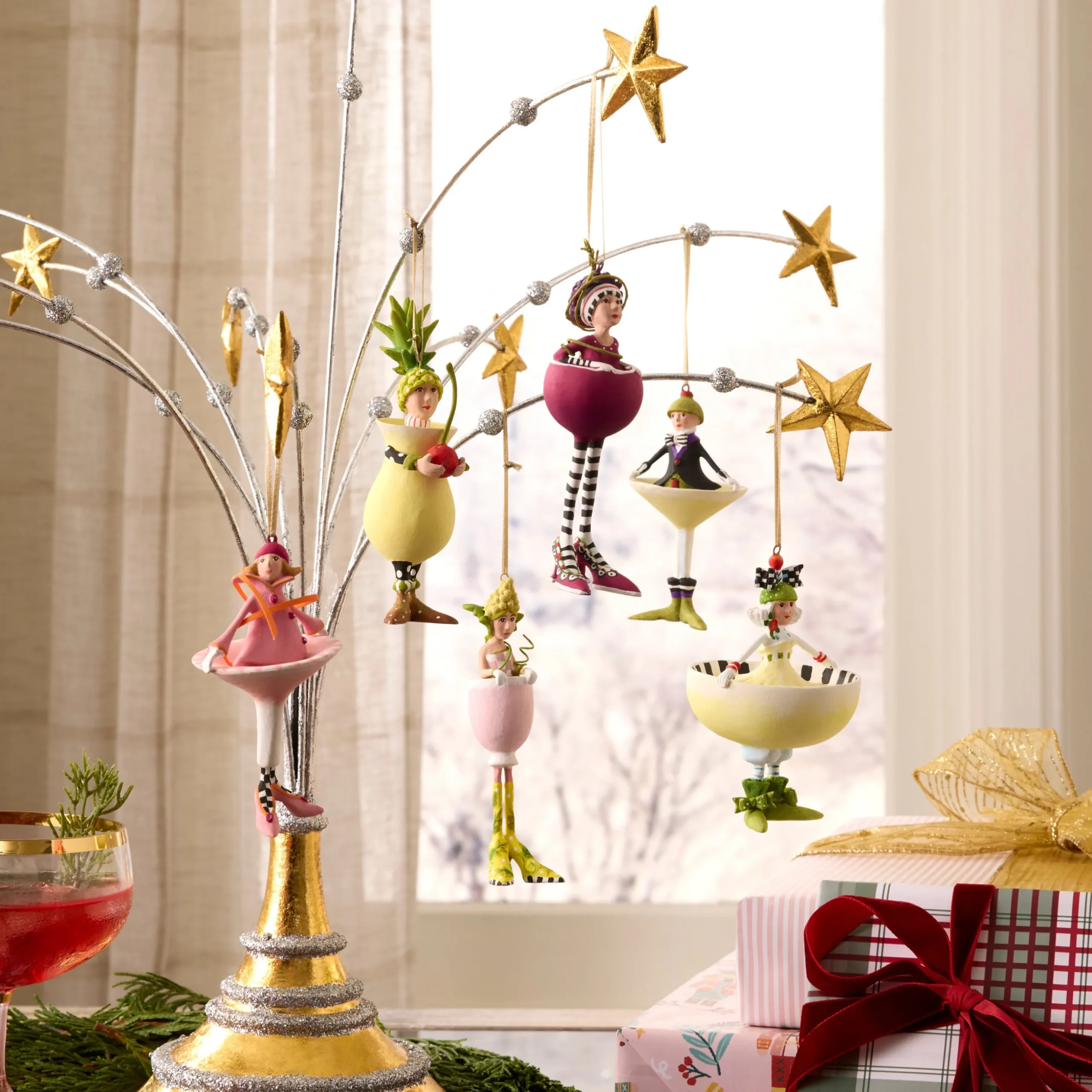 Patience Brewster Mini Cocktail Ornaments, Set of 6