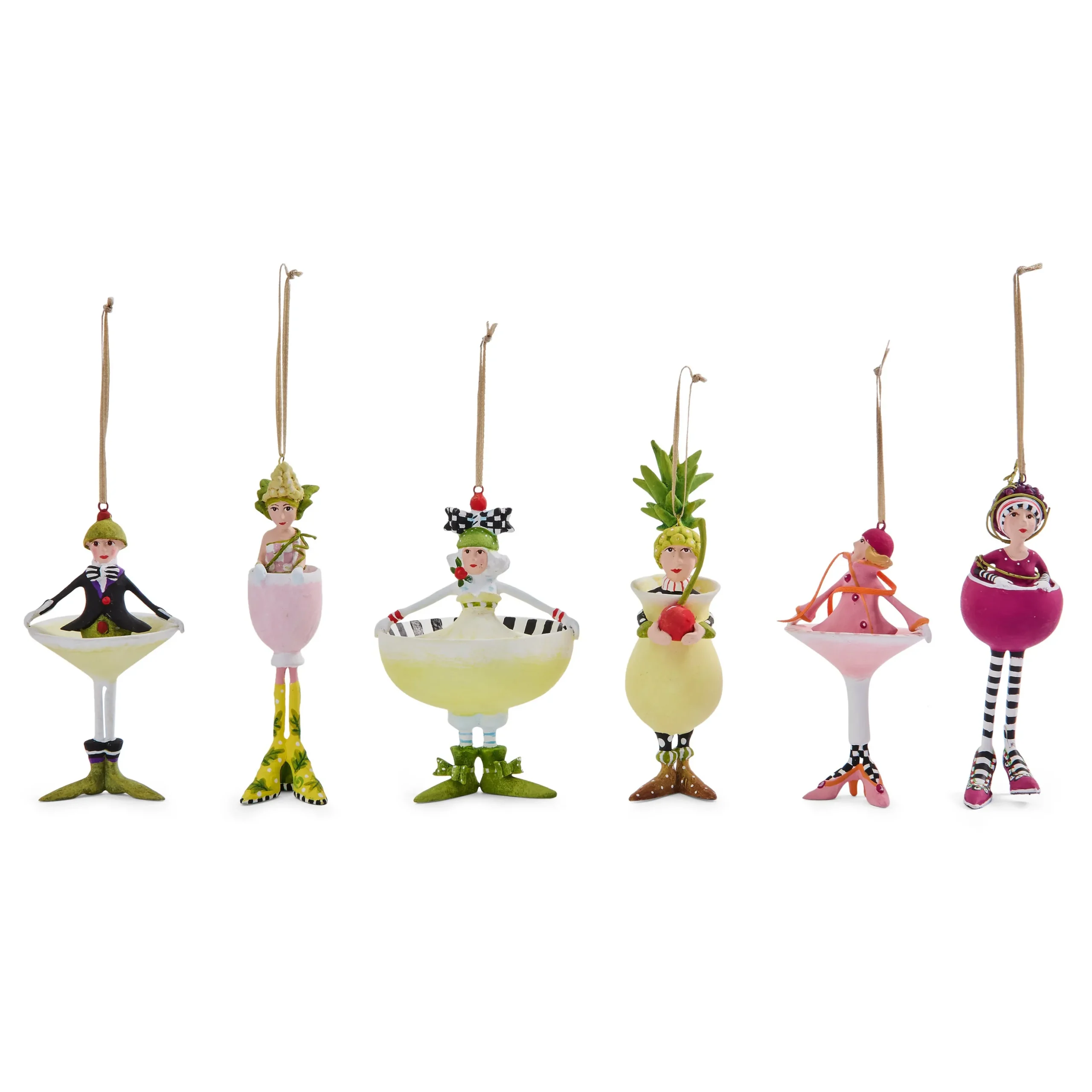 Patience Brewster Mini Cocktail Ornaments, Set of 6