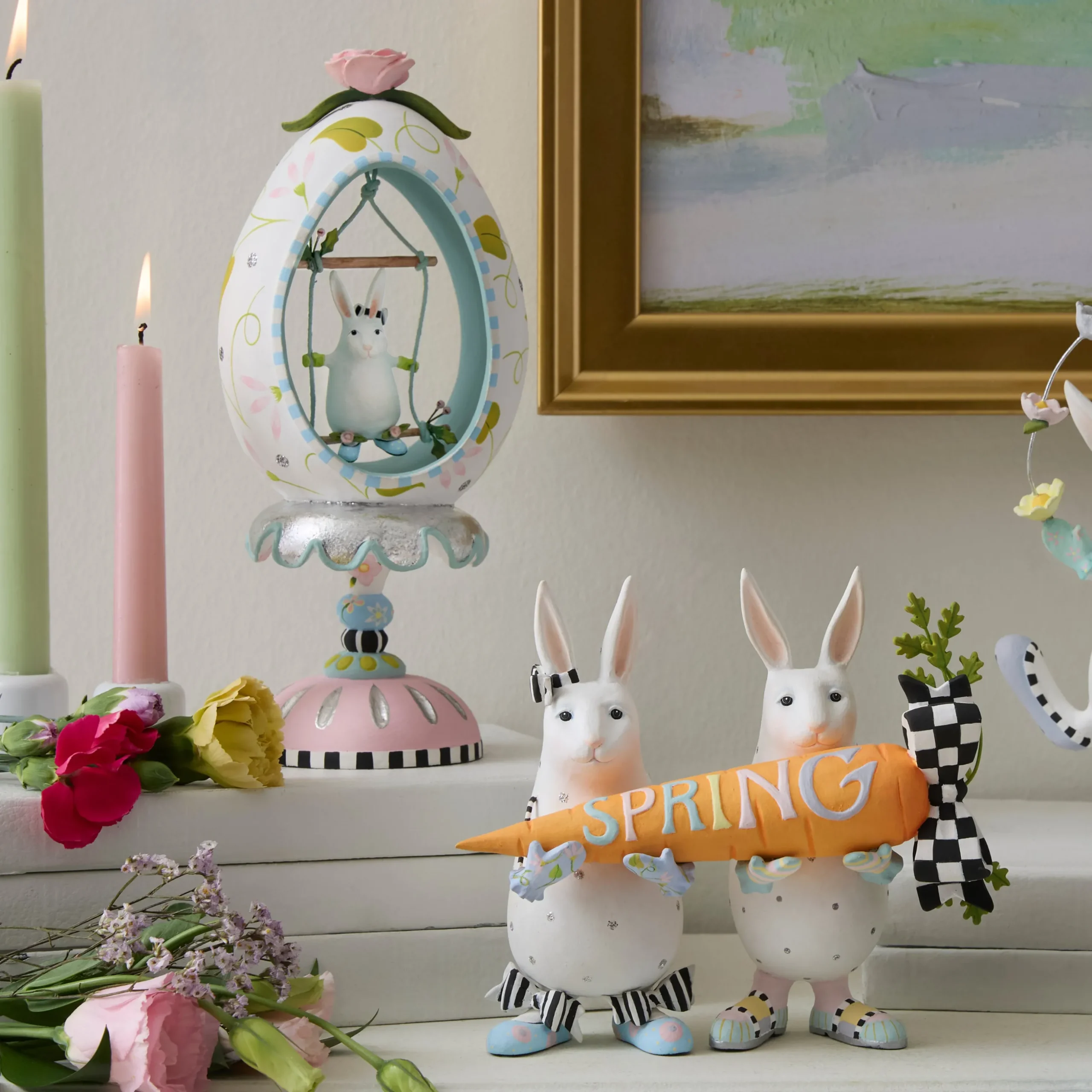 Patience Brewster Rabbit Pedestal Egg
