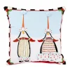 Patience Brewster Santa Penguins Throw Pillow