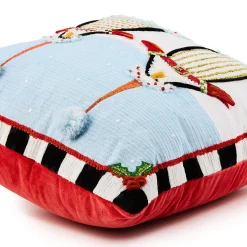 Patience Brewster Santa Penguins Throw Pillow