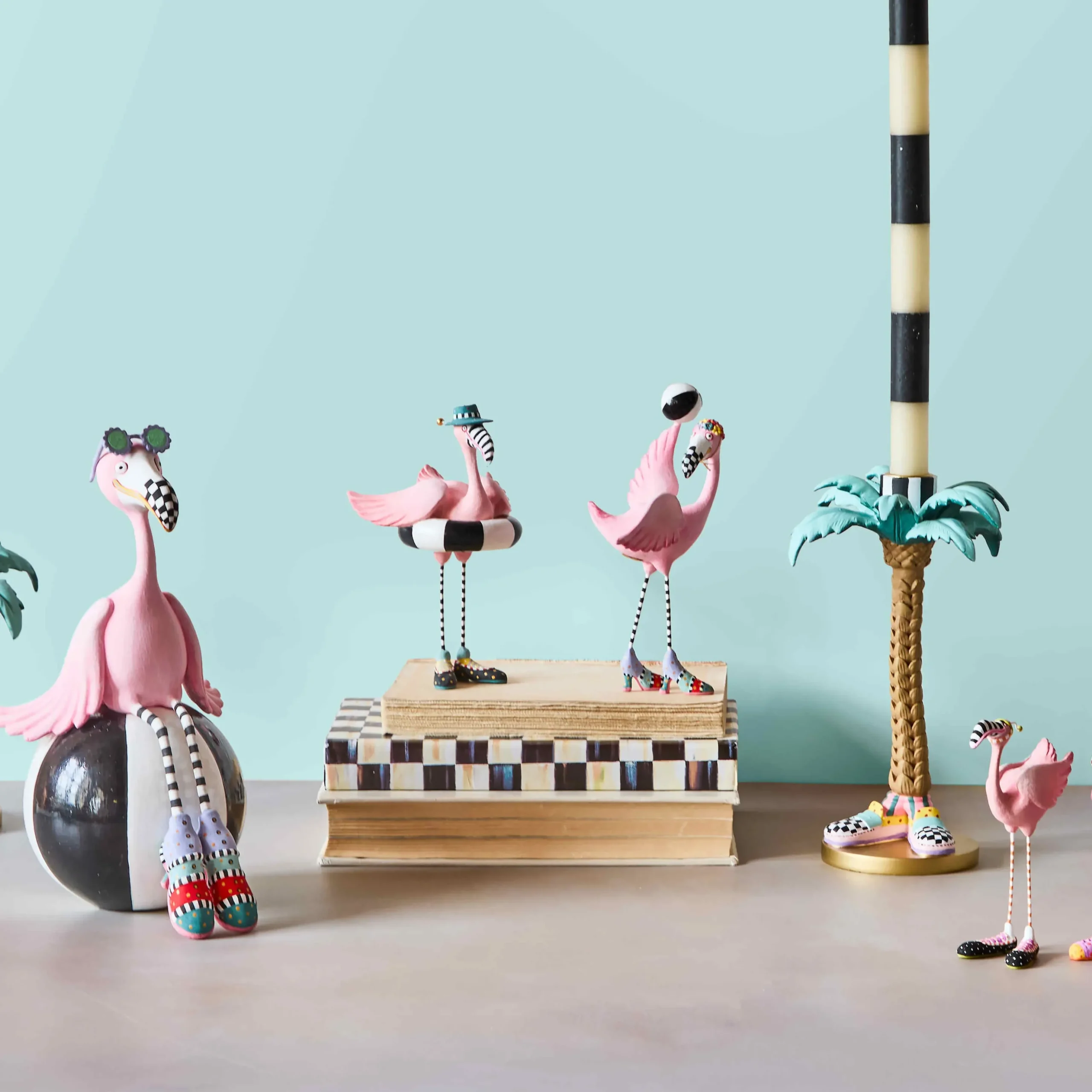 Patience Brewster Sheila and Sheldon Flamingo Figurines