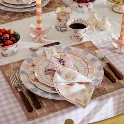 Pink Butterfly Hill Napkin Rings, Set of 4