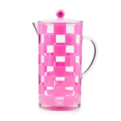 Pink Check Acrylic Pitcher
