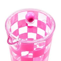 Pink Check Acrylic Pitcher