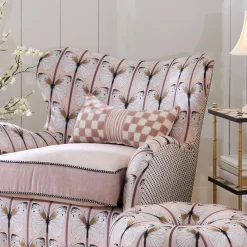 Pink Check Bow Throw Pillow