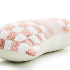 Pink Check Bow Throw Pillow