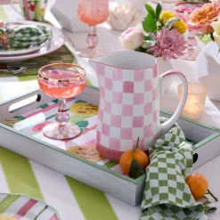 Pink Check Pitcher