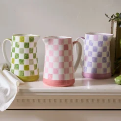 Pink Check Pitcher