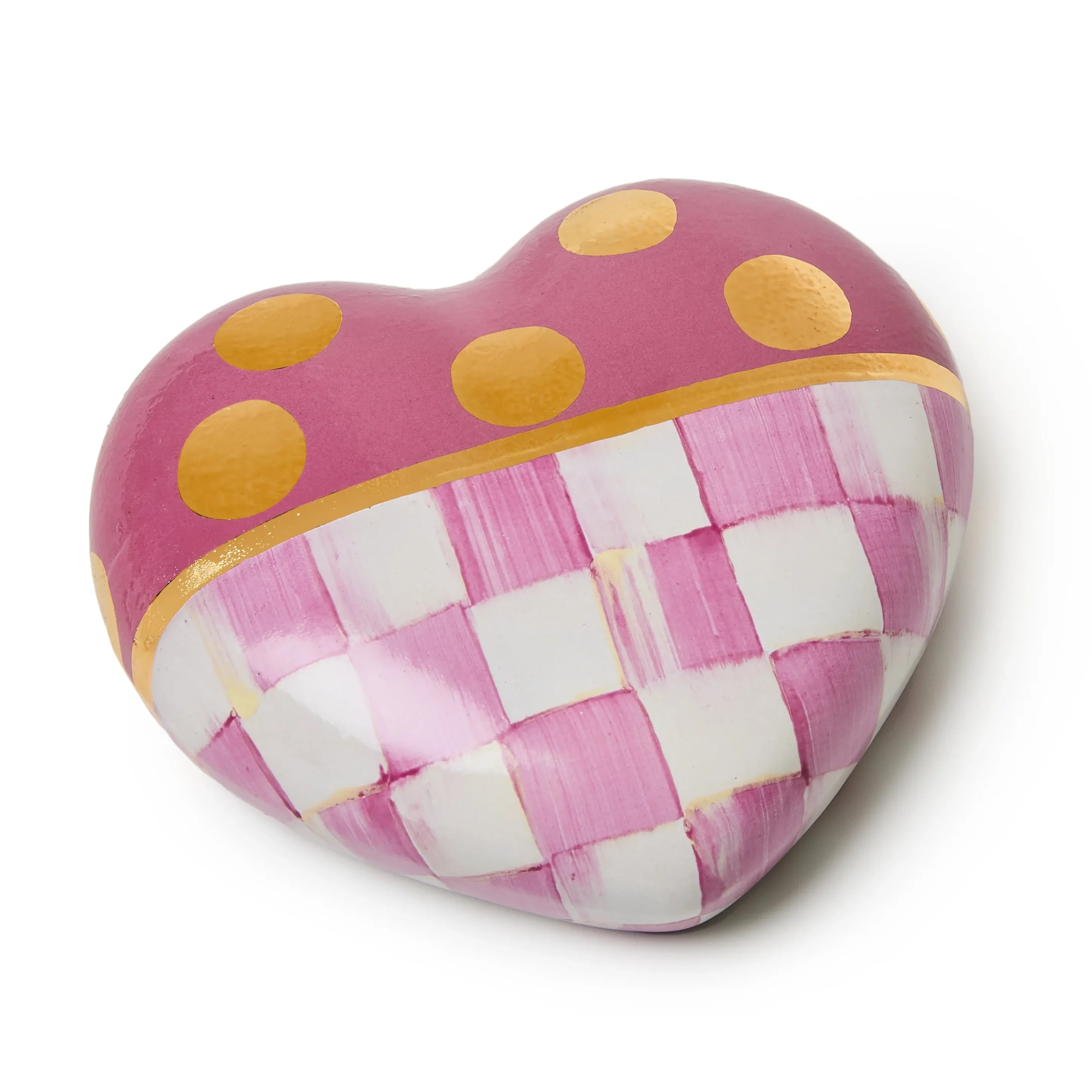 Pink Dotty Heart Ceramic Decor