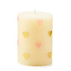 Pink Hearts 4" Pillar Candle