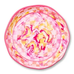 Pink Marble Check Melamine Large Platter