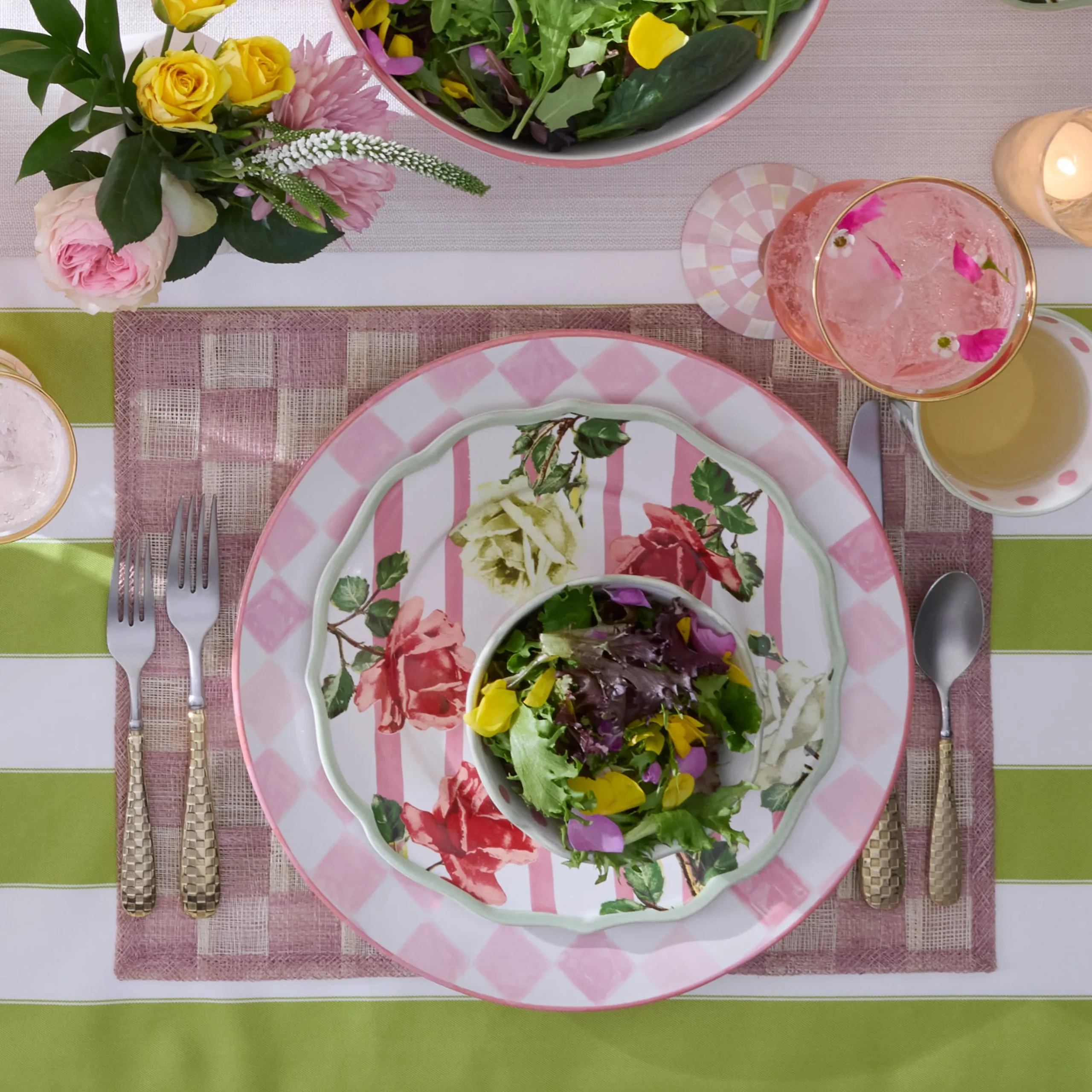 Pink Sinamay Placemats, Set of 4