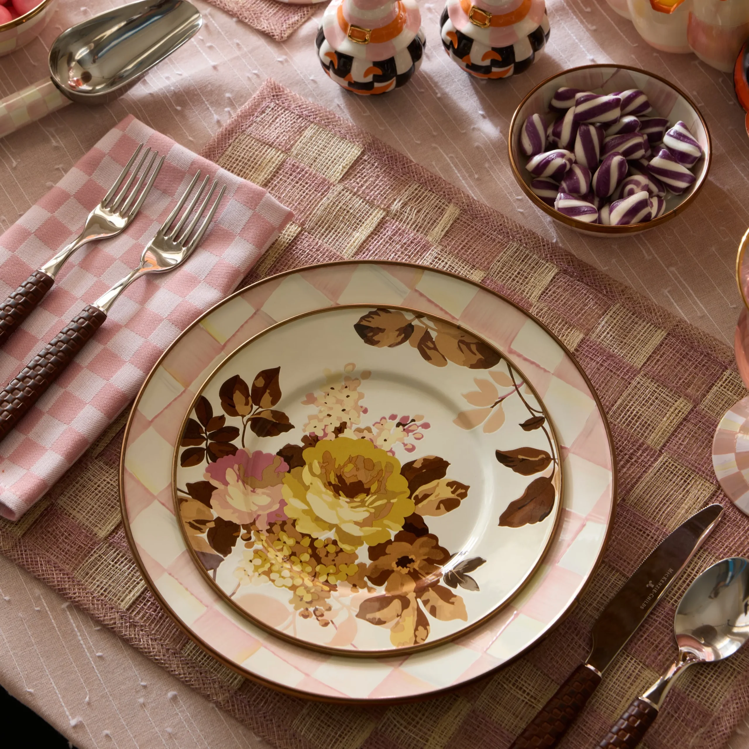 Pink Sinamay Placemats, Set of 4