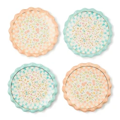 Posie Patch Ceramic Dessert Plates, Set of 4