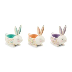 Posie Patch Ceramic Rabbit Candy Dishes, Set of 3