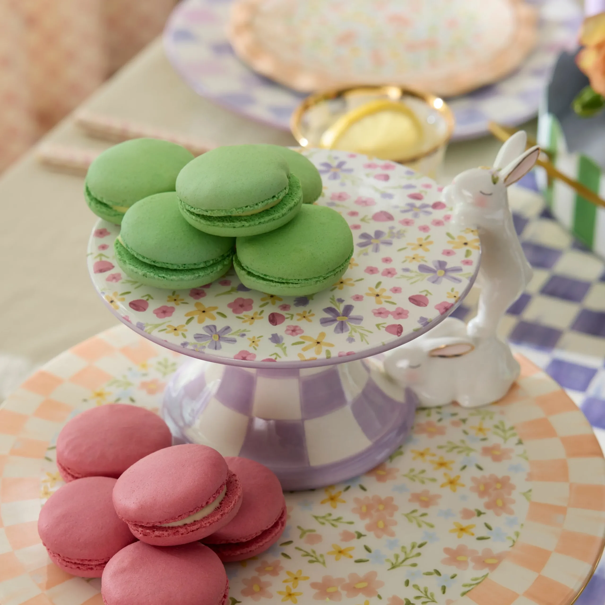 Posie Patch Mini Bunny Ceramic Pedestal Platter