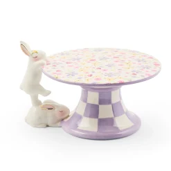 Posie Patch Mini Bunny Ceramic Pedestal Platter