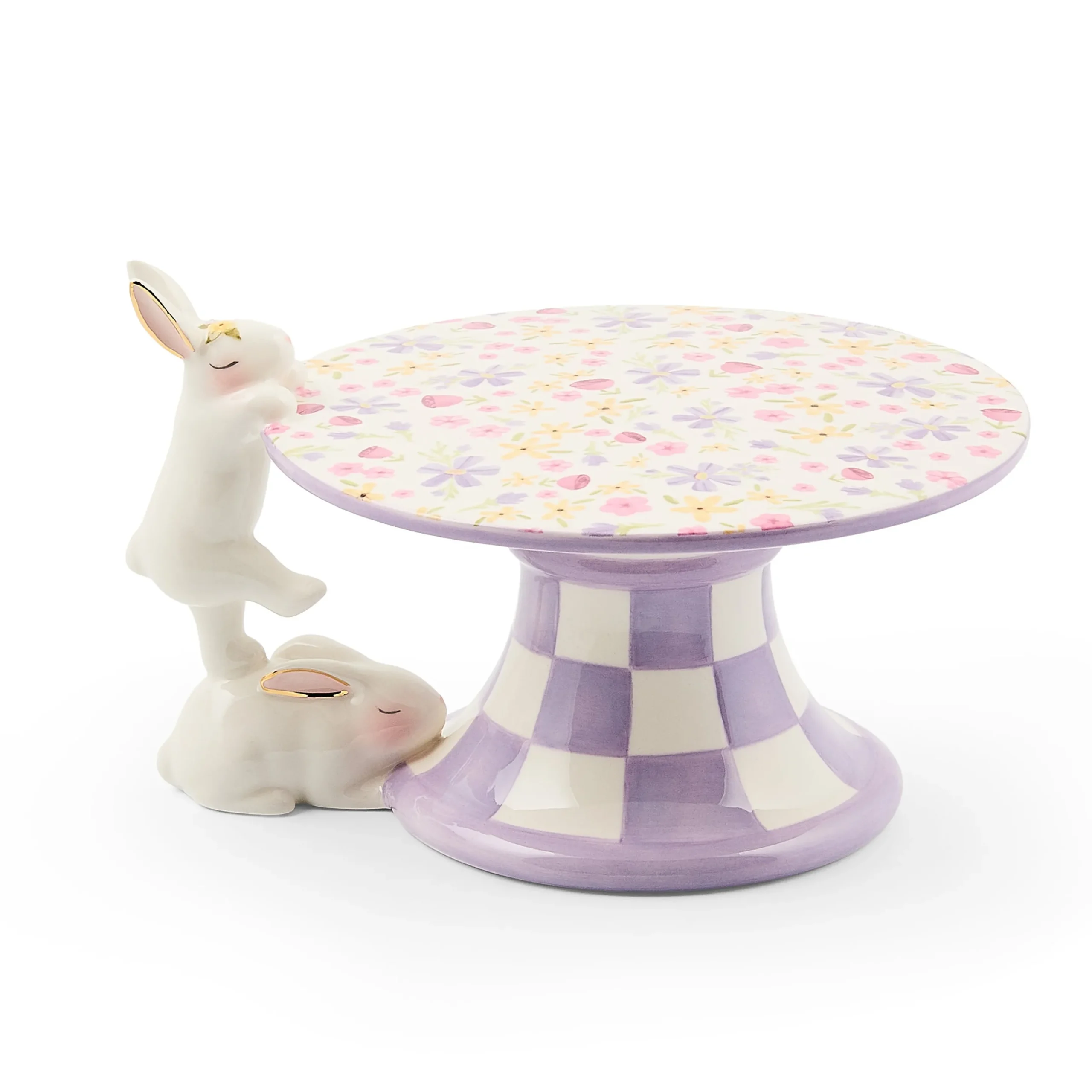 Posie Patch Mini Bunny Ceramic Pedestal Platter