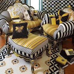 Queen Bee Black Throw Pillow