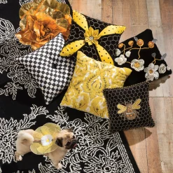 Queen Bee Black Throw Pillow