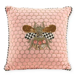 Queen Bee Pink Throw Pillow