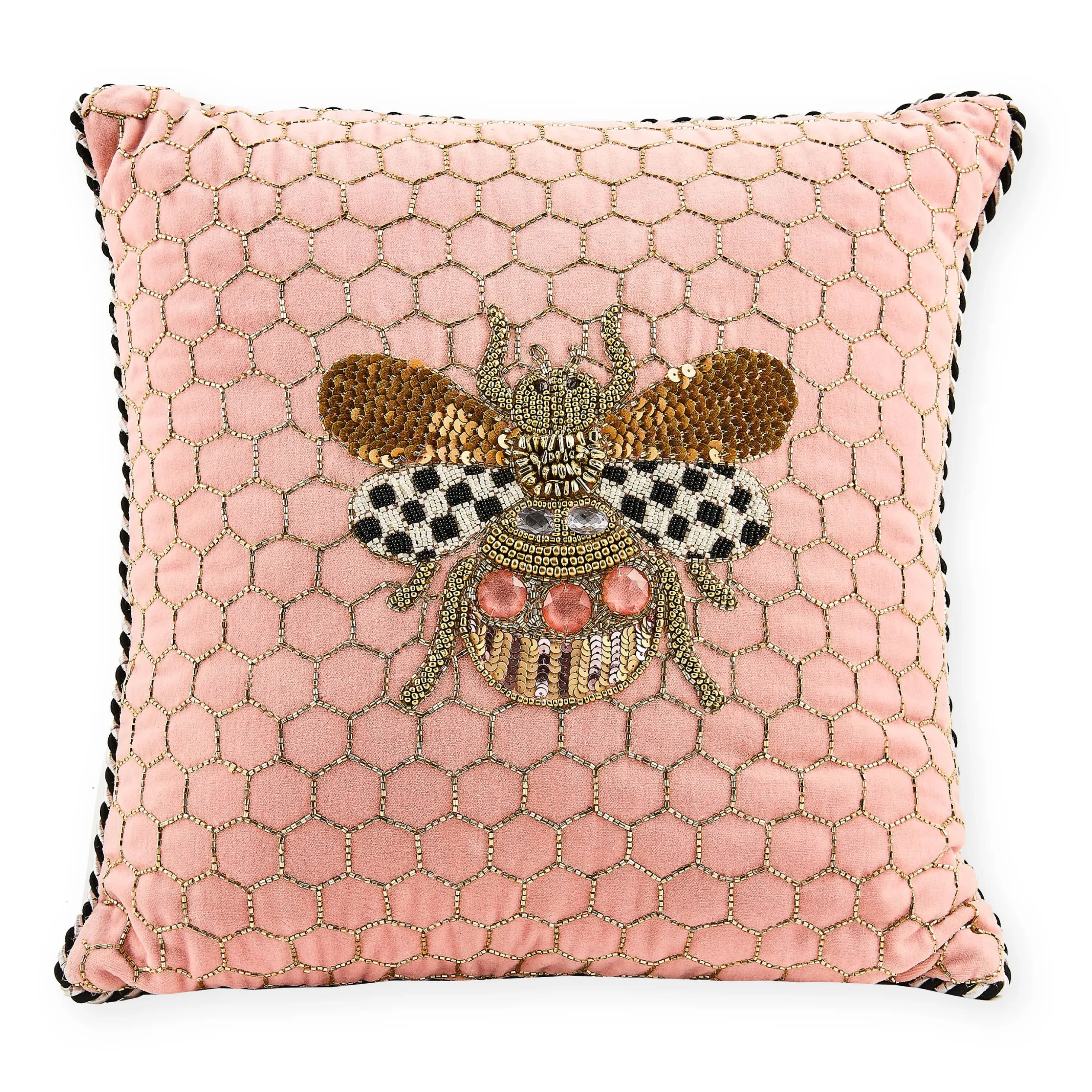 Queen Bee Pink Throw Pillow