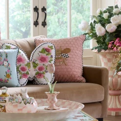 Queen Bee Pink Throw Pillow