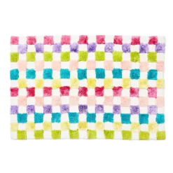 Rainbow Micro Check Bath Rug