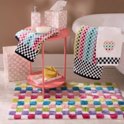 Rainbow Micro Check Bath Rug