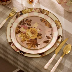 Rosy Check Bistro Flatware 5 Piece Place Setting