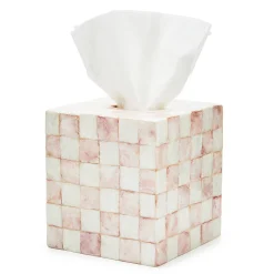 Rosy Check Capiz Boutique Tissue Box Cover