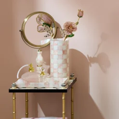 Rosy Check Capiz Small Vase