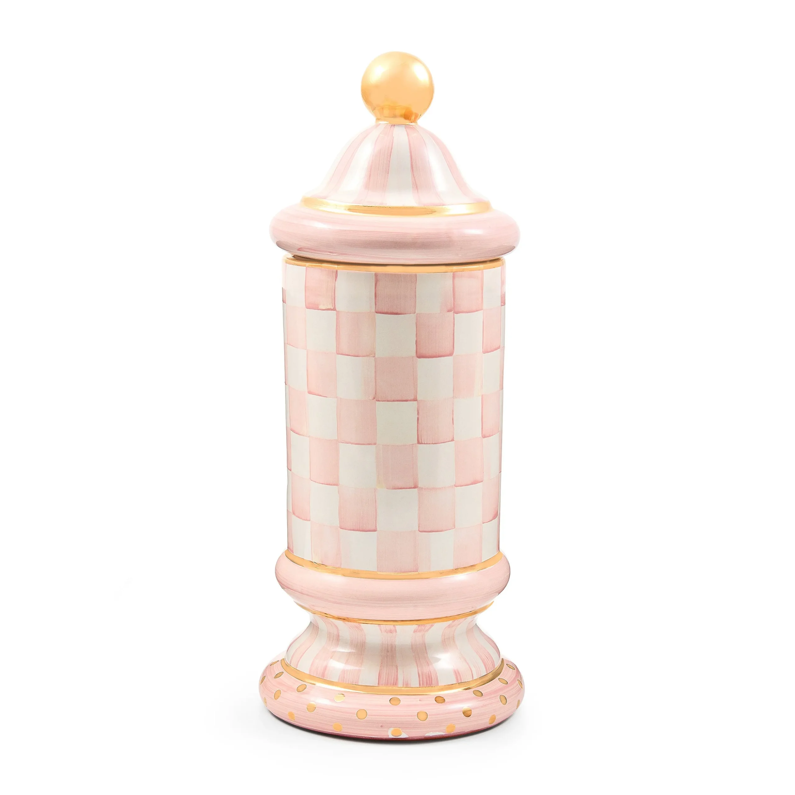 Rosy Check Ceramic Column Canister