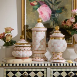 Rosy Check Ceramic Column Canister