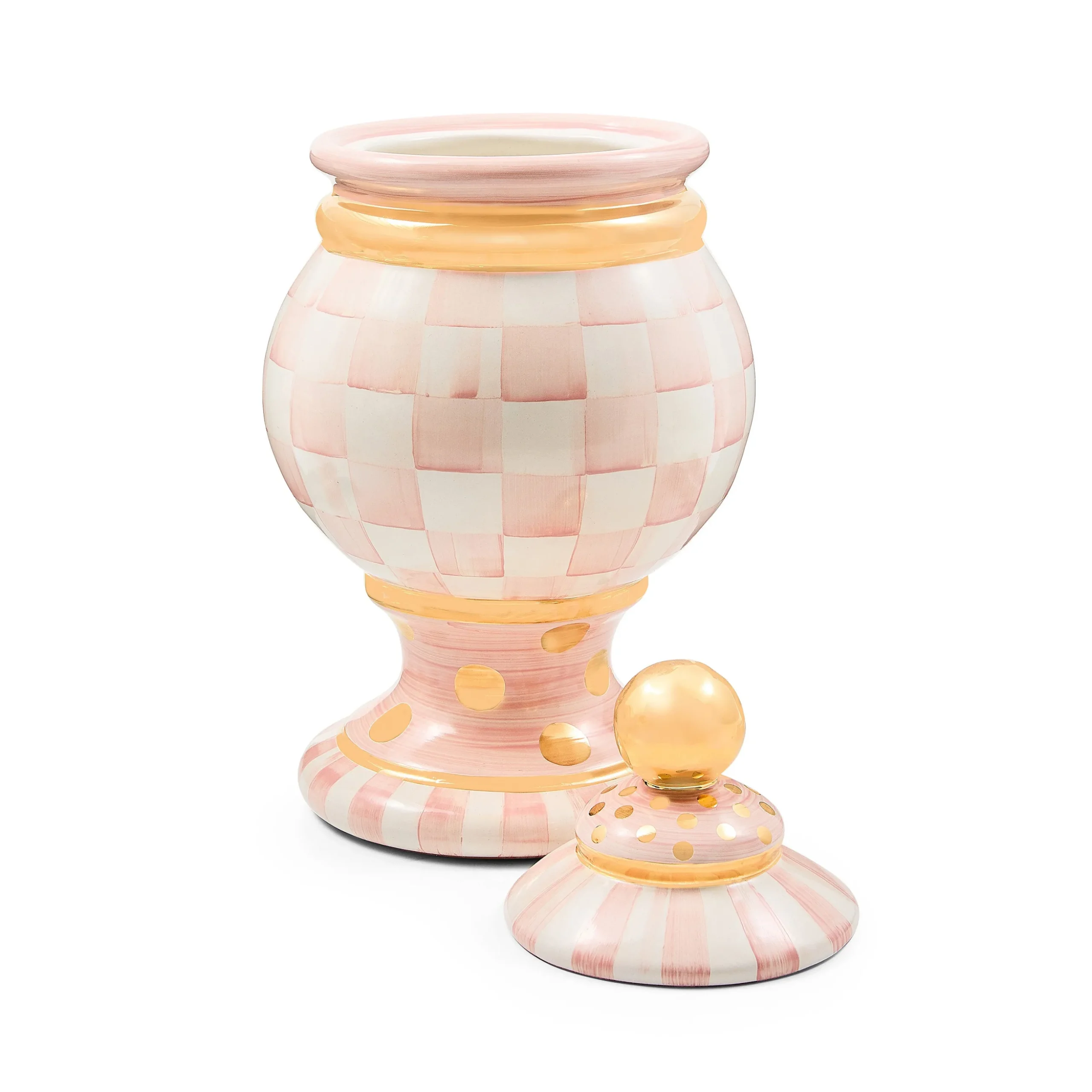 Rosy Check Ceramic Globe Canister