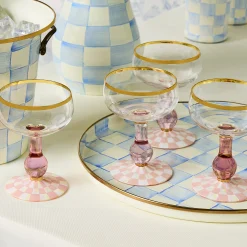 Rosy Check Coupe Glass